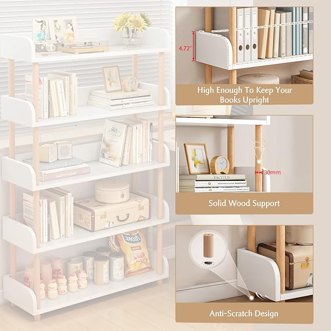 OSCHF 4-Tier Wooden Open Bookcase - Image 6