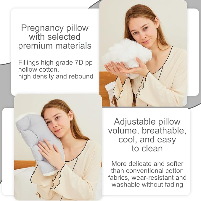 Pregnancy Pillow for Pregnant Women Sleeping,Pillow Maternity Pillow Support for Back, Legs, Belly, HIPS,Grey