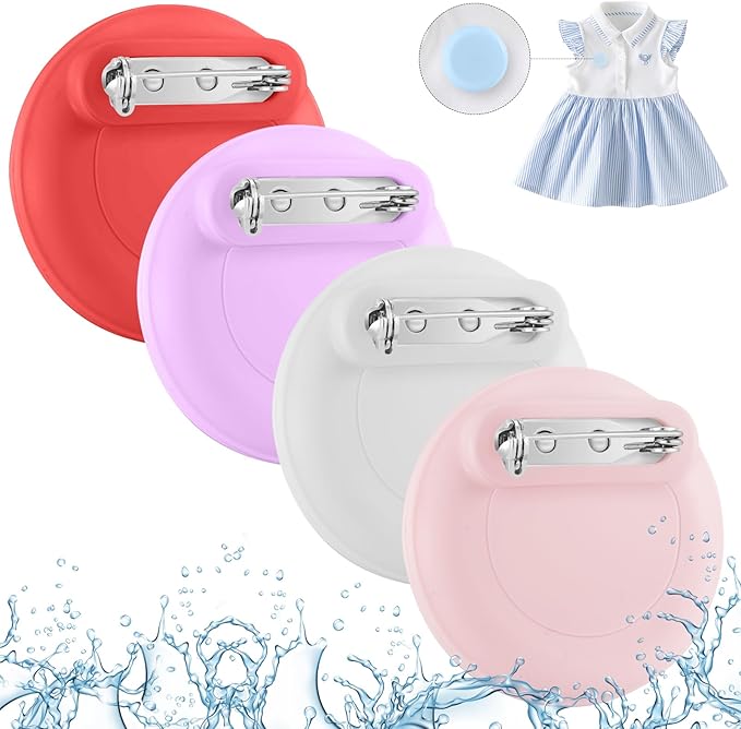 Waterproof Air Tag Holder for Kids, 4 Pack Air Tag Case with Invisible Pin, Soft Silicone Anti-Lost for Apple Air Tag, Used for Children, Elderly, Hidden Inside Clothes, Bag (White/Red/Pink/Purple)