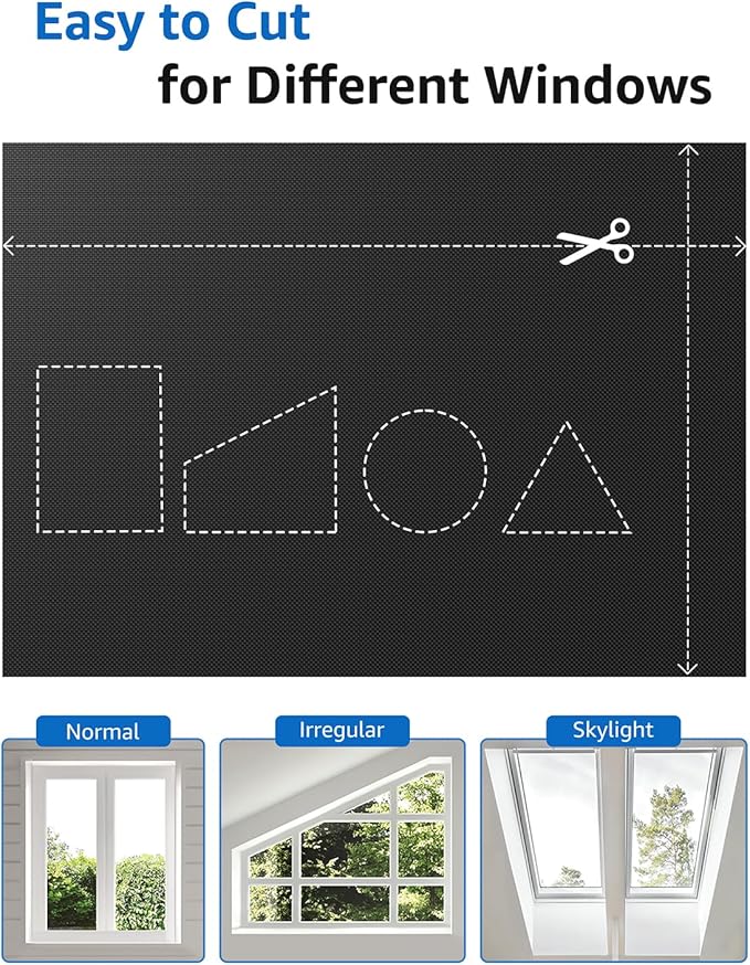 Sumobaby Blackout Curtains for Bedroom Portable 58"x48",No Drill Blackout Shades with Upgraded Hook&Loop Tapes,100% Black Out Window Cover,Thermal Insulated Blinds for Bedroom,Nursery(1 Panel,Black)