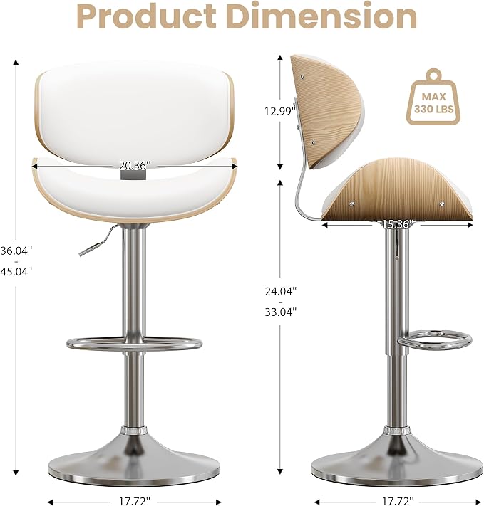 YaFiti Swivel Bar Stools Set of 4 - Image 2