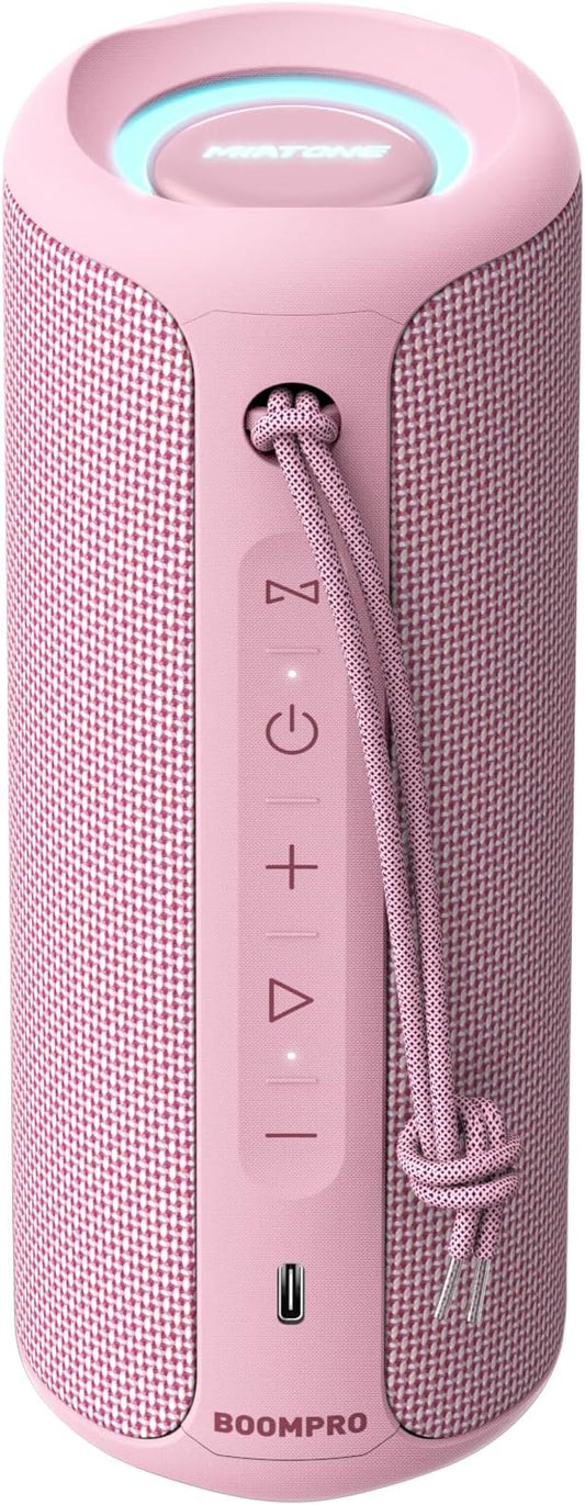 MIATONE Portable Bluetooth Speaker 36W Stereo Sound Bass Boost, 24H Playtime Bluetooth 5.3 TWS Pairing (Pink)