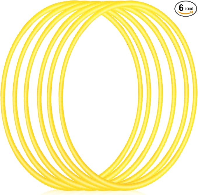 Shappy 6 Pcs Exercise Hoop Detachable Adjustable Plastic Toy Playground Toys Colored Hoop Circles for Teens Games Gymnastics Dog Agility Equipment Party Decor