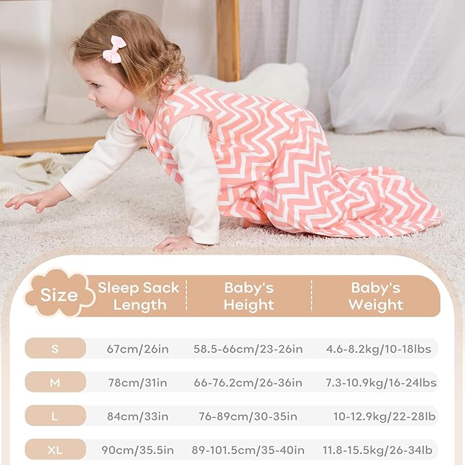 Yoofoss Baby Sleep Sack 12-18 Months Baby Wearable Blanket 100% Organic Cotton 2-Way Zipper TOG 0.5 Toddler Sleeping Sack 3 Pack, Soft Lightweight Sleep Sacks for Babies(Large)