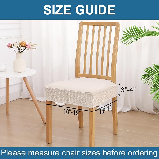 Smiry Waterproof Seat Covers for Dining Room Chairs Set of 10, Stretch Jacquard - Image 2