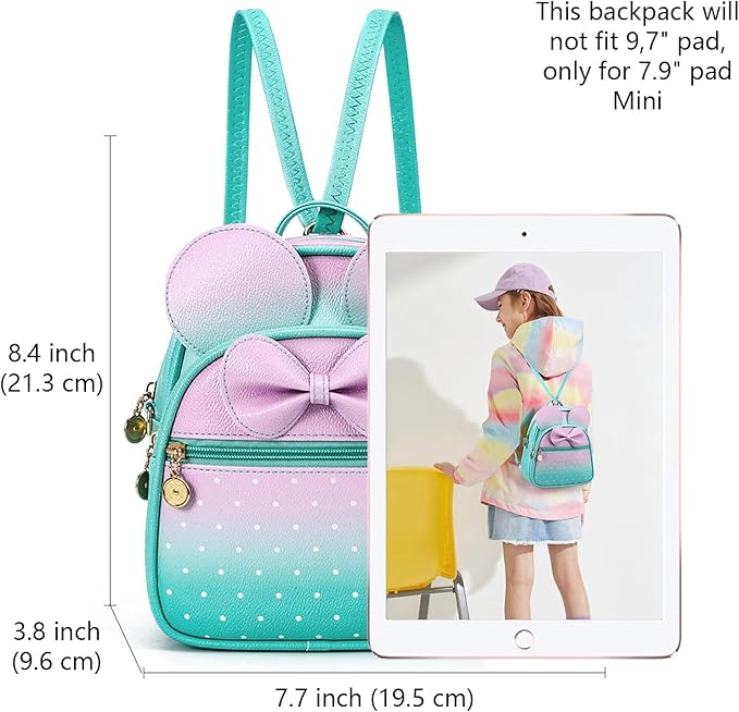 KL928 Girls Bowknot Polka Dot Cute Mini Backpack Small Daypacks Convertible Shoulder Bag Purse for Women