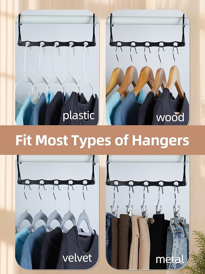 HOUSE DAY Space Saving Hangers Black, 16 Pack, Smart Closet Organizer Space - Image 5
