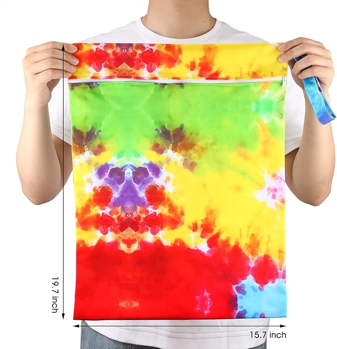 Shappy 2 Pcs Large Travel Laundry Bag Washable Waterproof Wet Dry Large Dirty Clothes Bag Bathing Workout(Tie Dye Style)