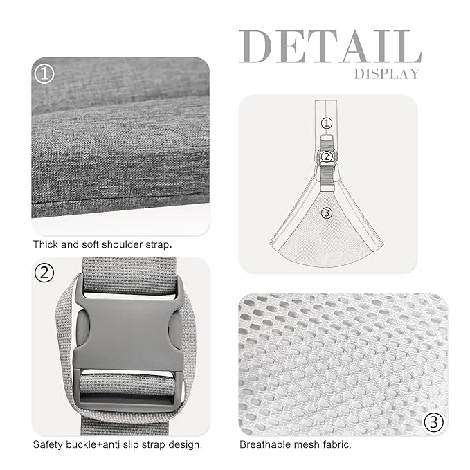 Baby Sling Carrier Newborn to Toddler Adjustable One-Shoulder Design with Hip Seat Support, Labor-Saving Baby Wraps Carrier 10-30 lbs(Mesh,Gray)