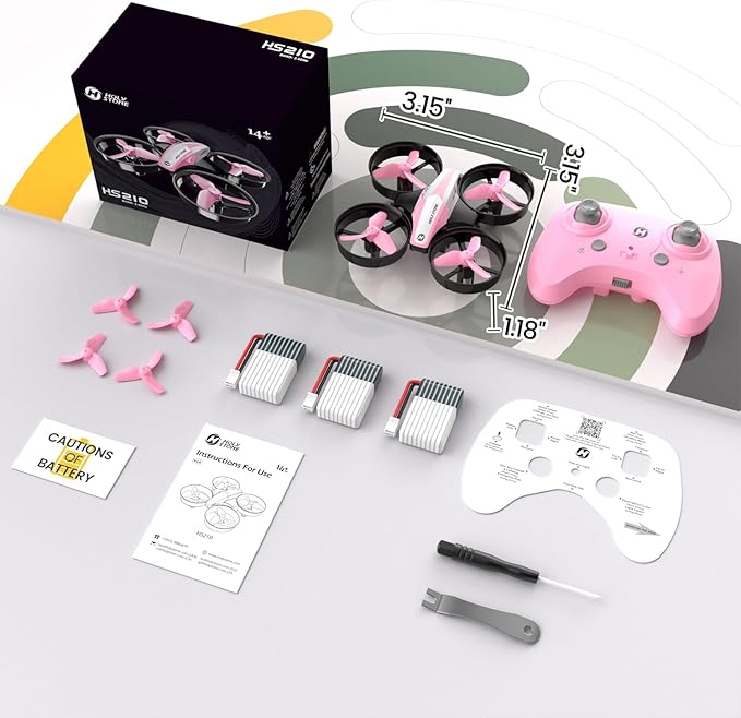 Holy Stone HS210 Mini Drone for Kids 8-12 and Beginners, RC Nano Quadcopter Indoor Drone with Circle Fly, Auto Hovering, 3D Flip, and Headless Mode, Great Gift Toy for Boys and Girls, Pink
