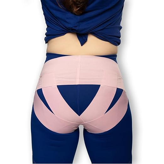 Patented Women’s Pelvic Floor Orthotic Support Belt ― Uterus Pain Relief Girdle for Dropped Bladder, Vulvar Varicosities, Postpartum Recovery, SPD | High Waist - Pink (XL)