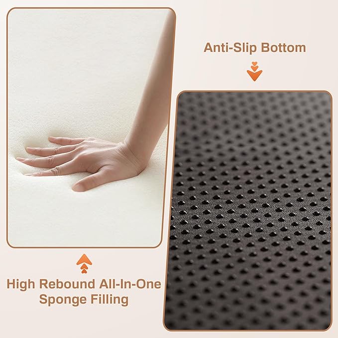 Modern Bean Bag Chair, Large Bean Bag Couch for Adults with Memory Foam Filled, Soft Faux Bunny Fur Lazy Chair for Living Room Bedroom Dorm Apartment, No Assembly Required, White