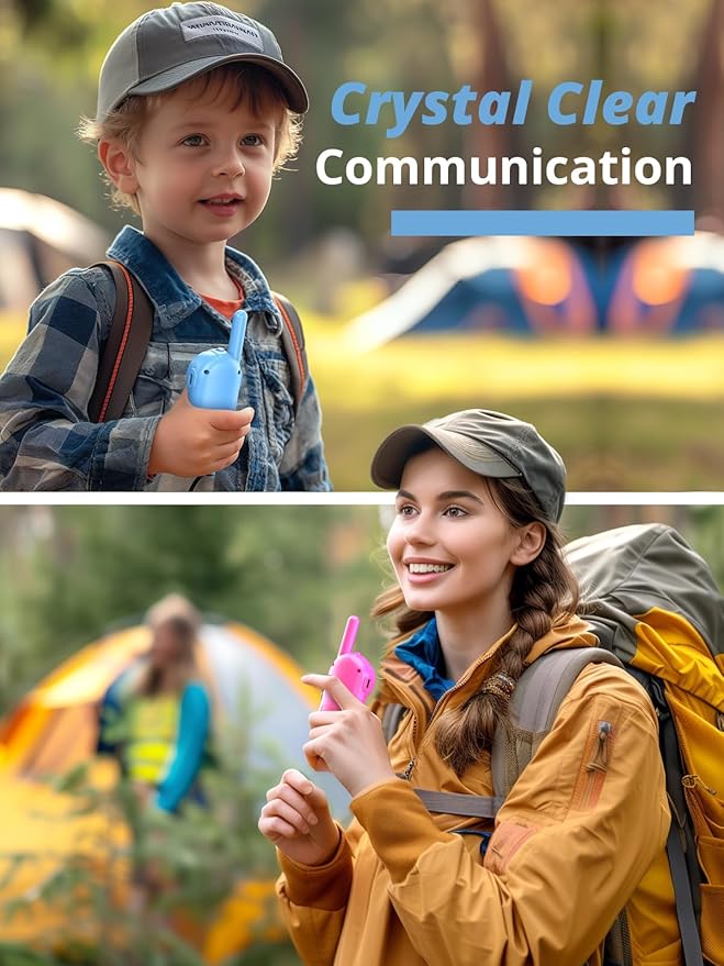 Walkie Talkies for Kids Rechargeable, 3 4 5 Year Old Boy Girl Gifts, 2 Pack Birthday Gifts for 3 4 5 6 7 8 Year Old Boys, Toddler Toys for Indoor Outdoor Games