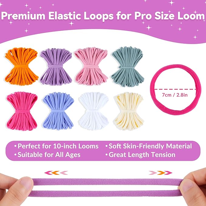 PREBOX 10’’ Potholder Weaving Loom Kit Refill Loops, DIY Crafts Supplies for Kids & Beginners, 224 Colorful Loops to Make 4 Large Pot Holders