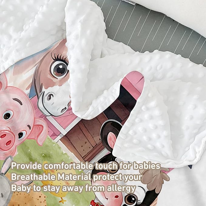 Custom Name Crib Bedding Set - Animal House Design, Personalized Baby Nursery Bedding 3-Piece Set– Soft Blanket, Fitted Sheet, Changing Pad Cover – for Newborns Girls Nursery Gifts