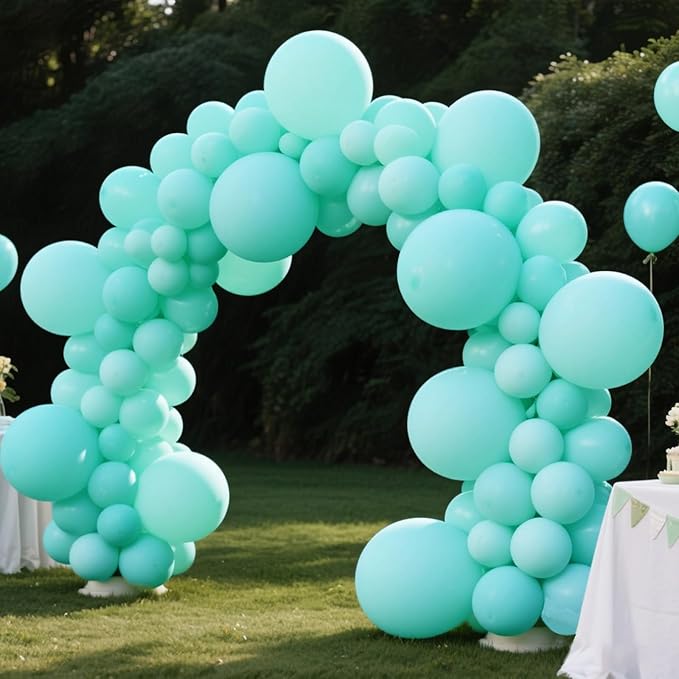 140pcs Cyan Blue Round Balloons Different Sizes 18 12 10 5 Inch Latex Balloons for Arch Decoration Party Balloon Kit for Graduation Birthday Party Wedding Balloon Baby Shower Decoration