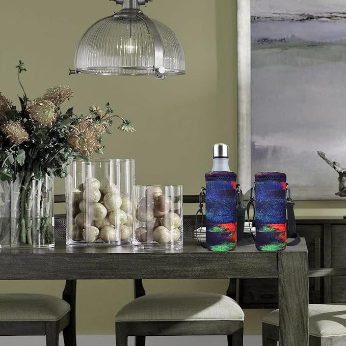 RICHEN Neoprene Water Bottle Carrier Bag with Adjustable Shoulder Strap,Insulated Water Bottle Cover for Stainless Steel/Glass/Plastic Bottles