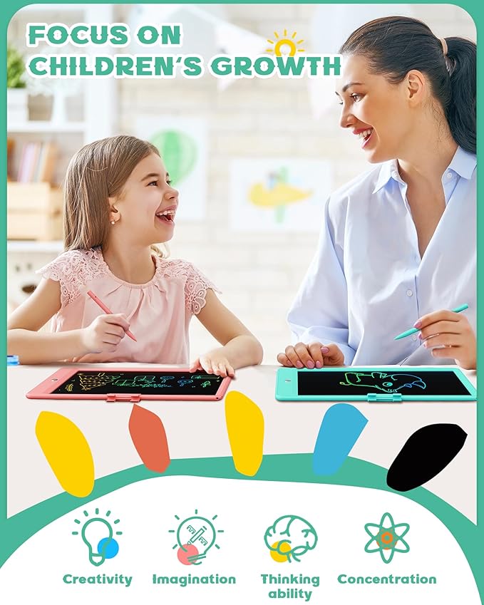 Bravokids 10 Inch LCD Writing Tablet for 3 Year Olds - Electronic Drawing Pad and Doodle Board as Educational Birthday Gifts for Girls and Boys (Green)