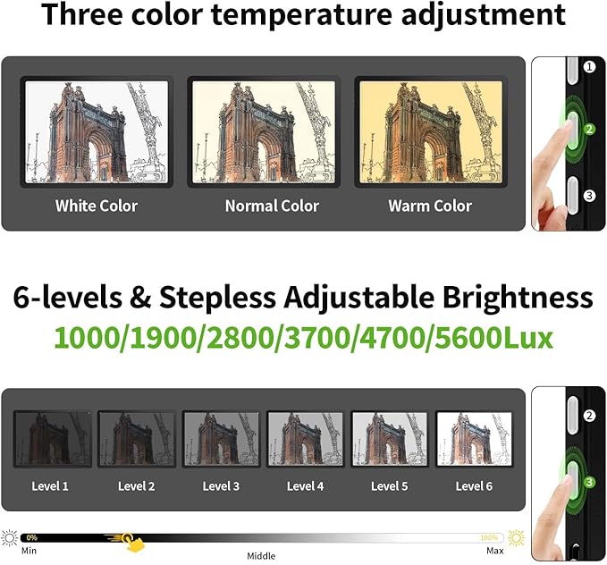 Zocelight Rechargeable A3 Tracing Light Box with Padded Case,Diamond Art Light Board with 4 Magnets,Wireless Light Pad for Diamond Painting,Ultra Bright Light Table for Drawing, Sketching(Black)