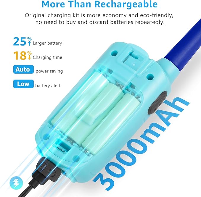 Walkie Talkies for Kids Long Range Walkie-Talkie for Adults Rechargeable 2 Way Radios 3 Pack with Lanyard 4 Miles NOAA USB VOX, Family Toys for 3-12 Year Old Boys Girls Toddlers Camping Hiking