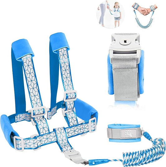 Toddler Leash for Walking, Toddler Safety Harnesses Leashes, Safety Harness with Lock for Kids, Anti Lost Wrist Link for Toddlers ，Upgrade with Reflective Tape Liner（6.5ft）for Kids
