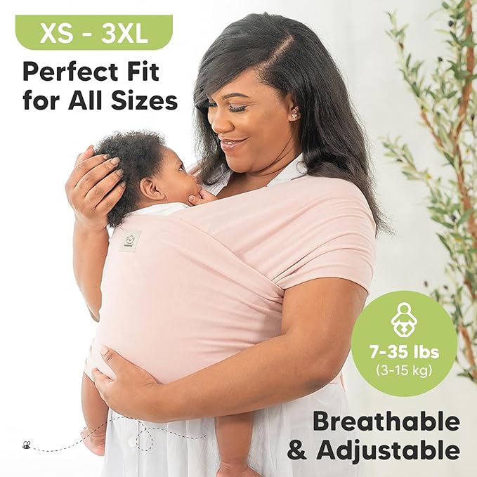 KeaBabies Baby Wrap Carrier - All in 1 Original Baby Carrier Newborn to Toddler Sling, Easy to Wear, Hands Free Bonding, Lightweight, Breathable Infant Wraps (Light Heather)