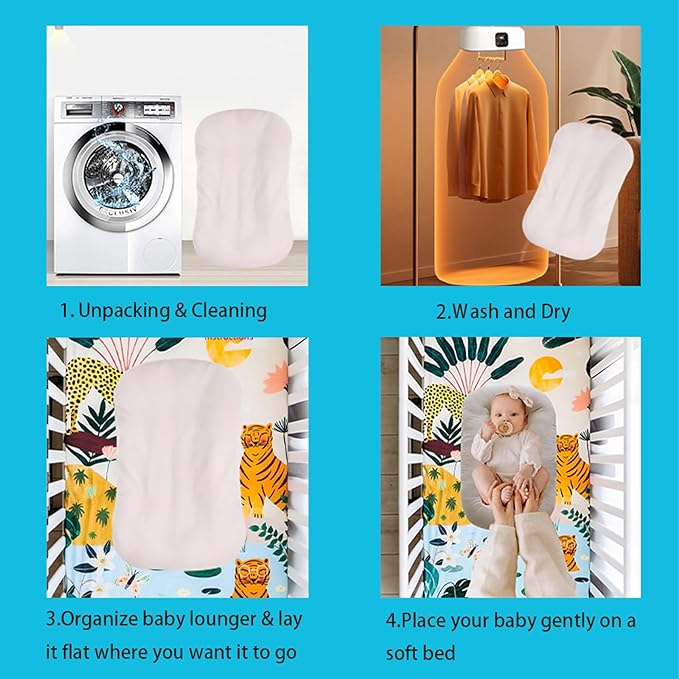 Baby Lounger for Newborns, Baby Nest & Floor Cushion, Soft Cotton, Portable Diaper Changing Pads for Boys & Girls 0-12 Months(English Apricot)