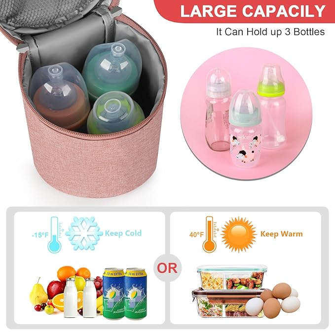 Accmor Breastmilk Cooler Bag, Insulated Baby Bottle Cooler Tote Bags for Nursing Mom Daycare