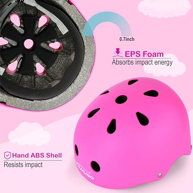 KAMUGO Kids Bike Helmet,Toddler Helmet Adjustable Kids Bicycle Helmet Girls Or Boys Ages 2-8/8-14 Years Old Multi-Sports for Cycling Skateboard Scooter