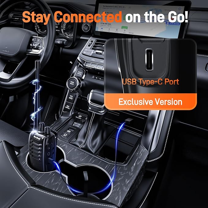 Rechargeable Long Range Two-Way Radios with Earpiece 2 Pack Arcshell AR-5 Walkie Talkies Li-ion Battery and Charger Included