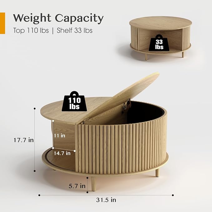 JOINICE Round Coffee Table - Image 2