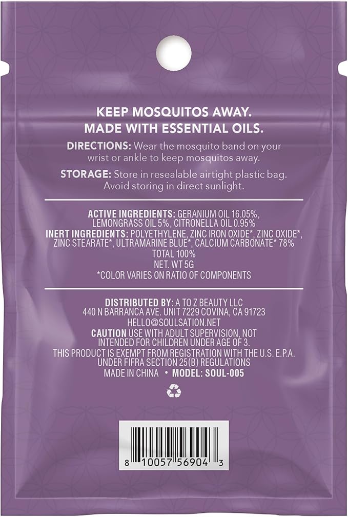 25 Pack Mosquito Repellent Bracelets, DEET-Free for Kids & Adults, Individually Wrapped Bands