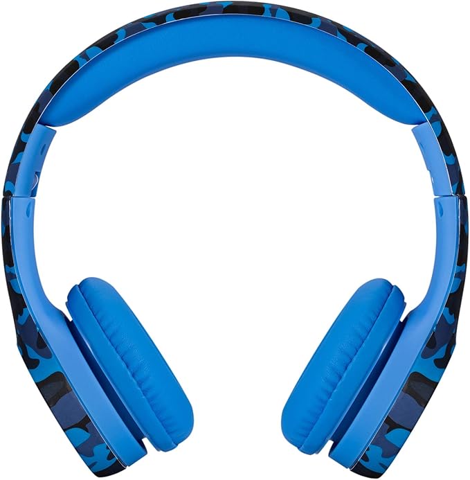 Snug Play+ Kids Headphones – Volume Limited 93dB for Safe Listening – Foldable, Durable Headphones for Toddlers, Boys & Girls – Tangle-Free Cord – Ideal for Travel, School, Tablets - Blue Camo