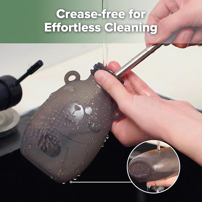 Haakaa Happii Bear Silicone Goody Pouch,Reusable Baby Food Pouches for Homemade Organic Purees, Juices, Smoothies, and Yogurt - Perfect for Toddlers and Kids - 4 Pack, 6oz