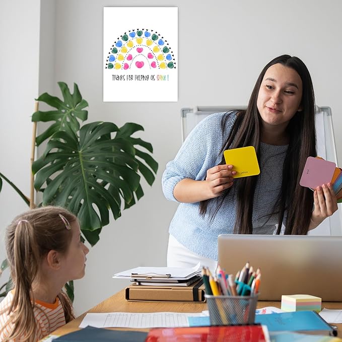 SHLINCO Teachers' Day Thank You Set, Suitable for Kindergarten, Primary and Middle School Classroom Souvenirs, Fingerprint Art Canvas DIY, Year-End Gifts for Class Teachers