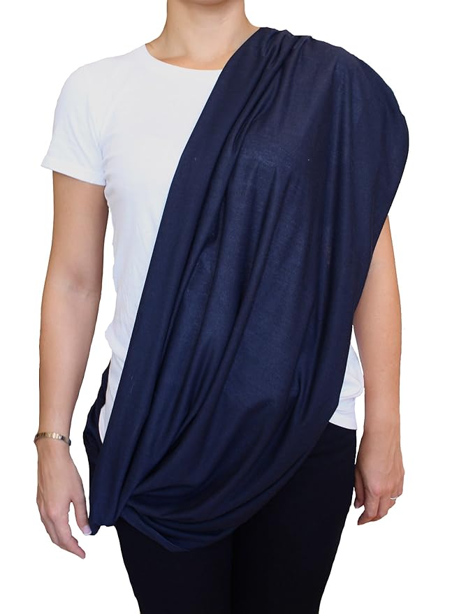 LK Baby 2pk Infinity Nursing Scarf Breastfeeding Cover Ultra Soft (Grey/Navy)