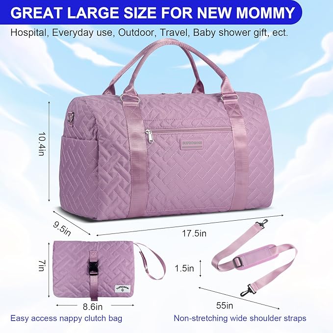 Diaper Bag Tote: Mommy Bag, Baby Bag for Boy and Girl, Mom Hospital Bag, Twins or 2 Kids Diapers Bag