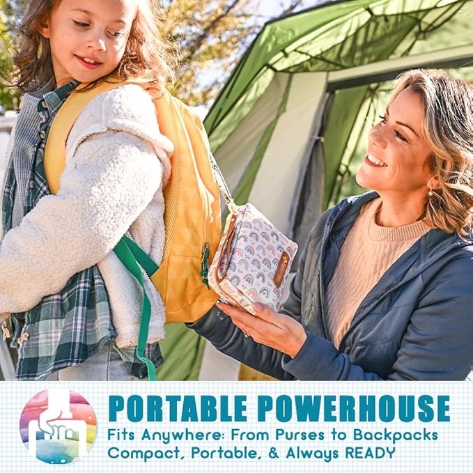 EVERLIT Care Rescue Pack | Family-Friendly First Aid Kit for Kids with 200 Pcs Medical Supplies | Travel-Friendly Compact Storage Bag for Home, Car, Travel, Camping, Adventure (Rainbow)