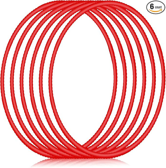 Shappy 6 Pcs Exercise Hoop Detachable Adjustable Plastic Toy Playground Toys Colored Hoop Circles for Teens Games Gymnastics Dog Agility Equipment Party Decor