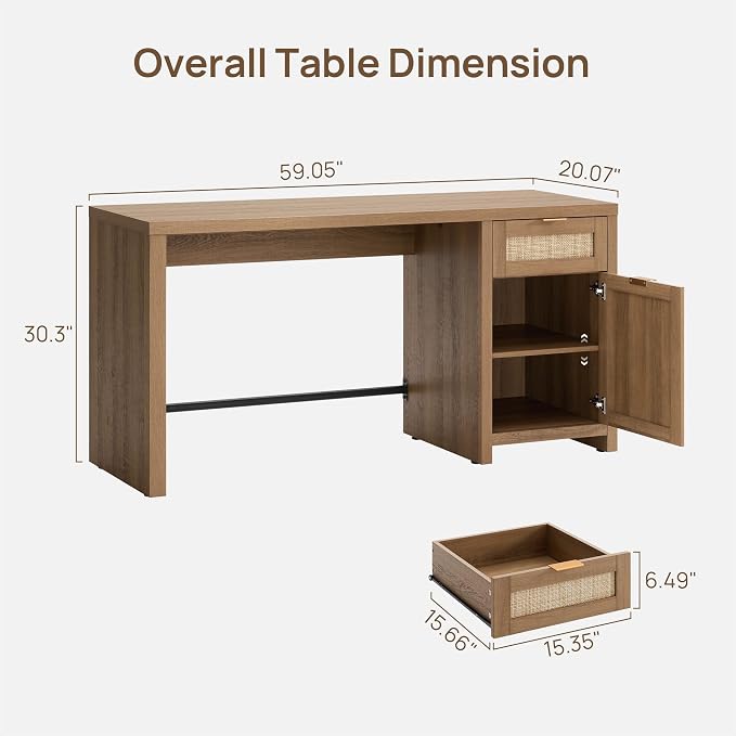 SICOTAS Rattan Executive Desk - Image 3