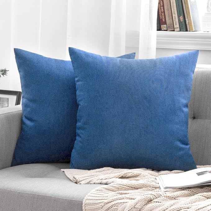 MIULEE Pack of 2 Decorative Outdoor Solid Waterproof Throw Pillow Covers Euro - Image 7