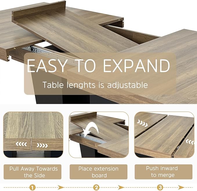 Henf 5 Pieces Extendable Dining Table Set - Image 4