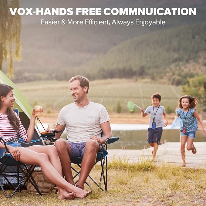 Wishouse Walkie Talkies for Kids Adults - Long Range Rechargeable 2 Way Radios,Gift,Hiking Accessories Camping Gear with Lamp,SOS Siren,NOAA Weather Alert,VOX,Easy to Use 6 Pack