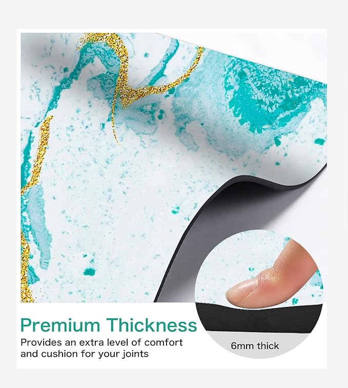 Non Slip Yoga Mat TPE Workout Mat for Men Women, Thick Workout Mat with Carrying Strap, Fitness Mats for Exercise, Yoga, Fitness, Pilates, Floor Workouts (72" x 24" x 6mm)