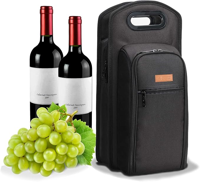 ALLCAMP 6 Piece Wine Travel Bag and Insulated Wine Carrier Tote Carrying Cooler Bag with Handle,Great Gift for Wine Lover