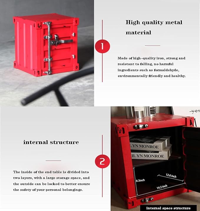 ZHAOYONGLI-End Tables Industrial Nightstand Table, New - Image 6