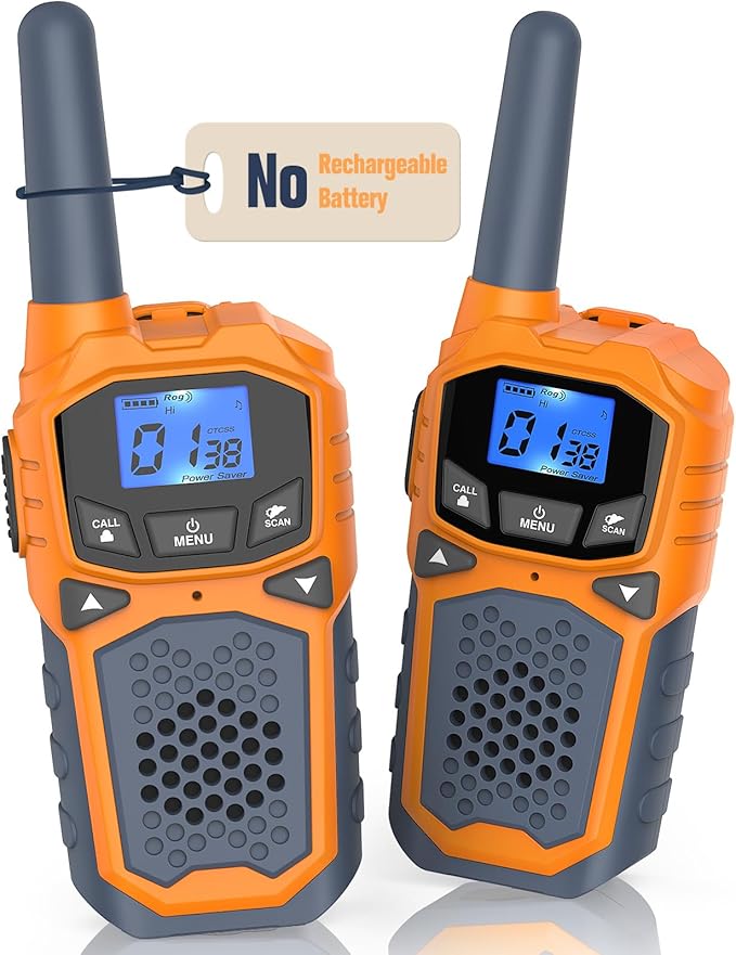 Woktok Kids Walkie Talkies, Long Range 2 Way Radio 22 Channel, Durable Toy Birthday Gifts for 6-12 Year Old Boys and Girls, Handheld Walkies Talkie for Outside Hiking Camping（No Batteries）