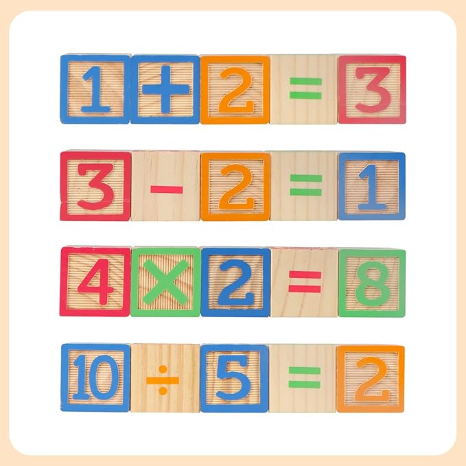 Joqutoys ABC Wooden Building Blocks for Toddlers 3 Large, 40 PCS Alphabet & Number Stacking Blocks with Storage Tray, Montessori Educational Learning Toys for Boys Girls Kids Gifts 1.65"