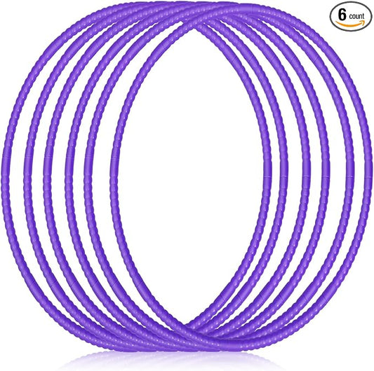 Shappy 6 Pcs Exercise Hoop Detachable Adjustable Plastic Toy Playground Toys Colored Hoop Circles for Teens Games Gymnastics Dog Agility Equipment Party Decor