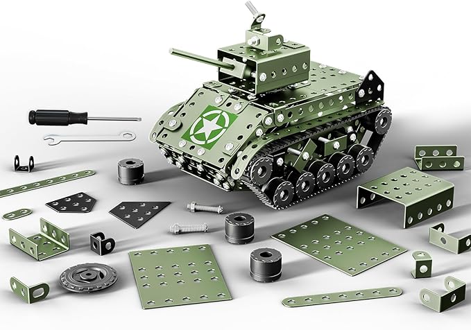 Lucky Doug STEM Building Projects Model Army Tank Set - 284 Pieces STEM Project Building Toys for Kids Ages 8-12, Assembly Science Kit Educational Toys Gift for Kids Boys 7 8 9 10 11 12-16 Years Old
